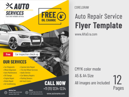 Auto Repair Flyer Template CorelDRAW