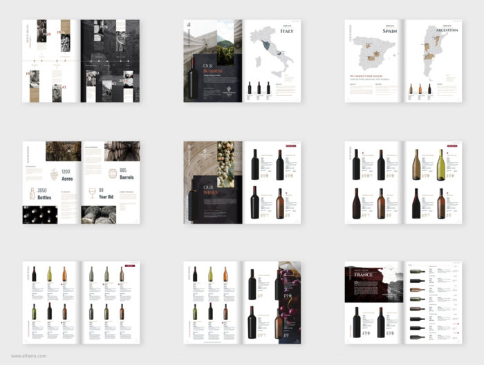 Wine Catalog Template Design