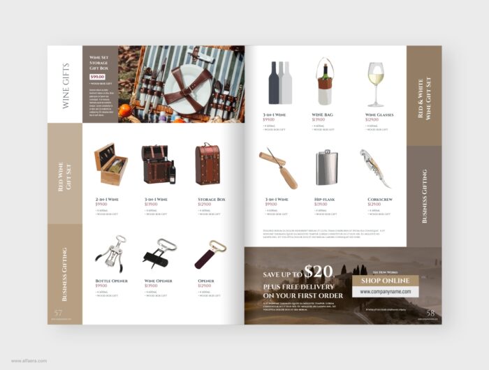 Wine Gifts Catalog Template