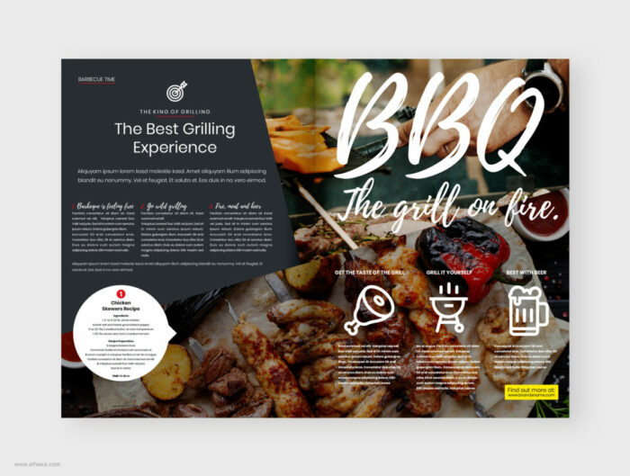 bbq magazine template design