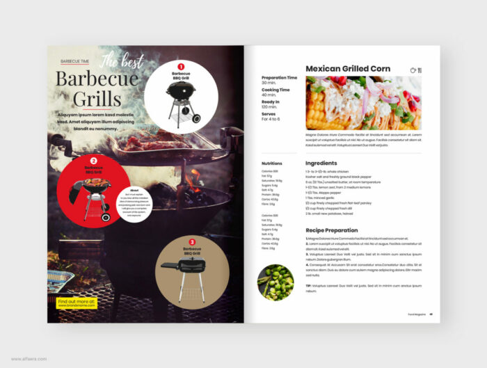bbq food magazine template