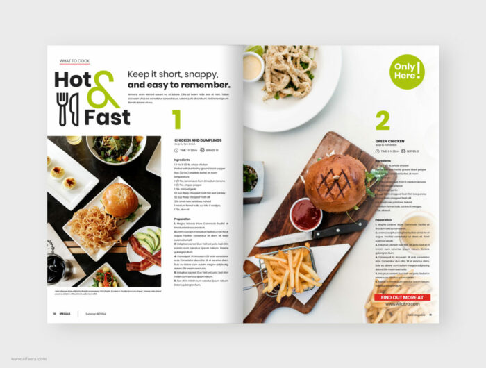 Food magazine design layout
