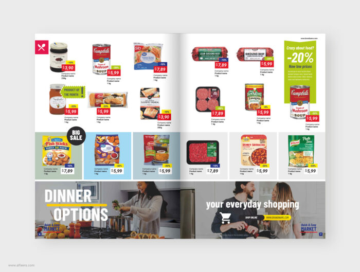 Supermarket product catalogue template CorelDRAW